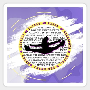 Purple Yellow Cheer with background Sticker